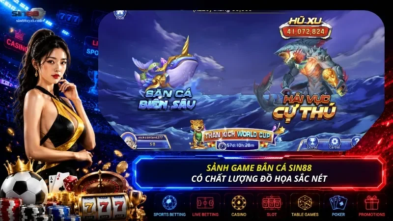 Chất lượng đồ họa 3D của game Bắn cá SIN88 đem đến cho bạn cảm giác chân thực