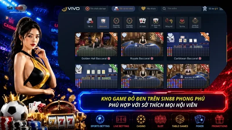 Kho game đỏ đen do thương hiệu cung cấp phong phú, phù hợp với sở thích của mọi hội viên