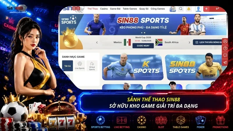 Hệ thống Thể thao SIN88 sở hữu kho giải đấu đa dạng để người chơi lựa chọn